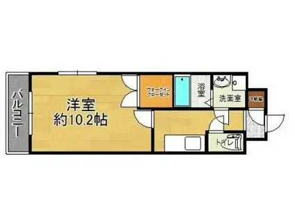 コスモス大里(1K/4階)の間取り写真