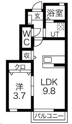 ビアンコ(1LDK/1階)の間取り写真