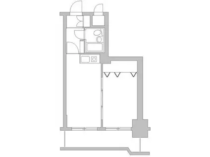 ライオンズプラザ海老名(1DK/4階)の間取り写真