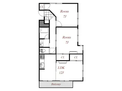 リエス前橋大島(2LDK/3階)の間取り写真