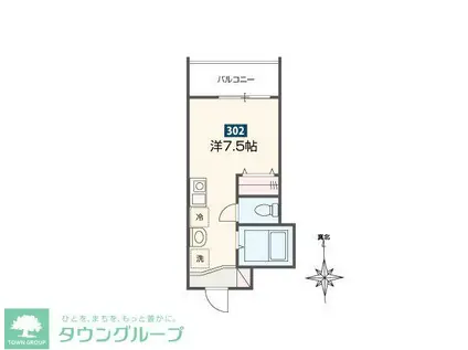 MELDIA京急鶴見(ワンルーム/3階)の間取り写真