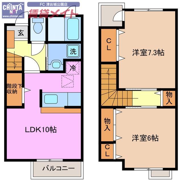 メゾンラルゴA(2LDK/1階)の間取り写真