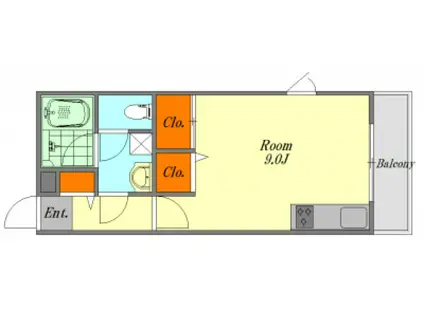 プレジャーコーポ五日市駅前(ワンルーム/2階)の間取り写真