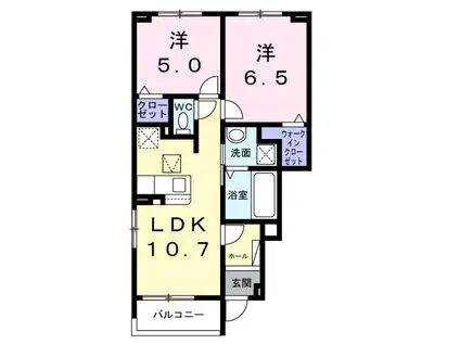 メゾン カルム(2LDK/1階)の間取り写真