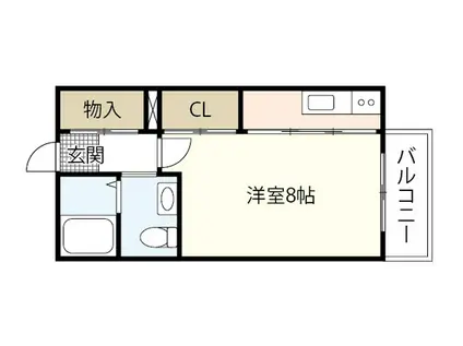 ウエストヒルズIII番館(ワンルーム/1階)の間取り写真