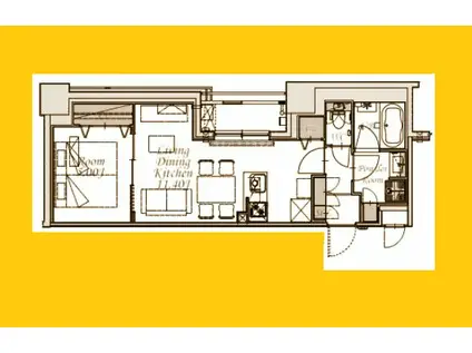 スプランディット新横浜(1LDK/5階)の間取り写真