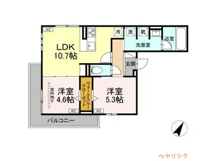 ルサンティエ一社(2LDK/2階)の間取り写真
