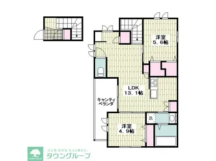国府津メゾン(2LDK/2階)の間取り写真