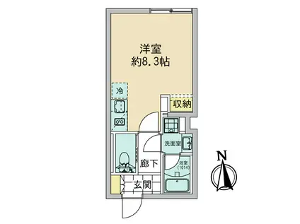 FOLSCLASS東蒲田(ワンルーム/4階)の間取り写真