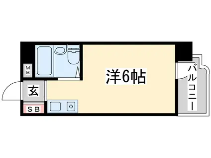 グルパ十三(ワンルーム/6階)の間取り写真