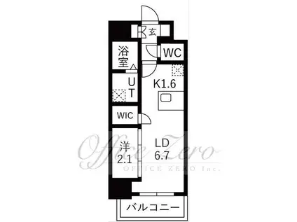 メイクスアート千種ウエスト(1LDK/9階)の間取り写真