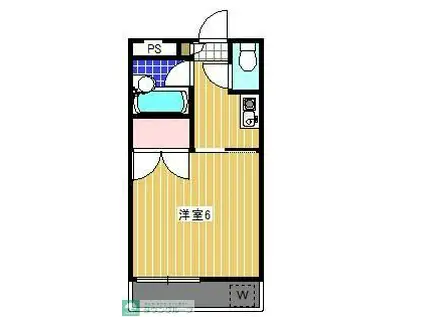 三栄ハイツII(1K/2階)の間取り写真