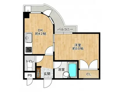 サンロイヤル高塚(1DK/3階)の間取り写真