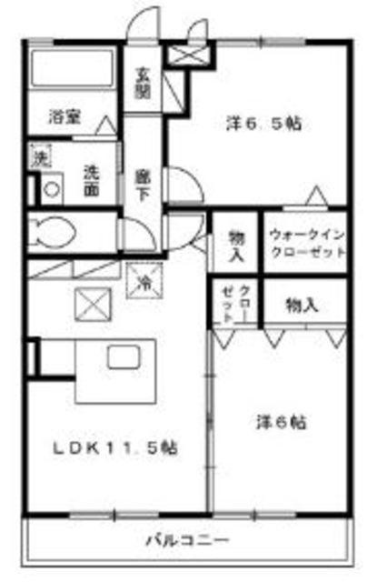 ベルデュール壱番館(2LDK/1階)の間取り写真