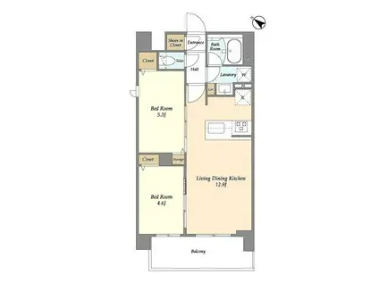 グランカーサ王子II(2LDK/6階)の間取り写真