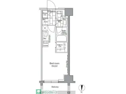 パークハビオ東陽町(ワンルーム/9階)の間取り写真
