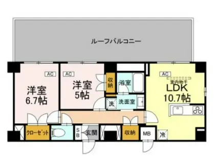 サンジョイアゼロ(2LDK/5階)の間取り写真
