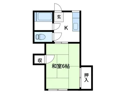三村マンション(1K/1階)の間取り写真