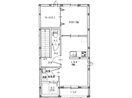 ルミウス延喜A棟(1LDK/2階)の間取り写真