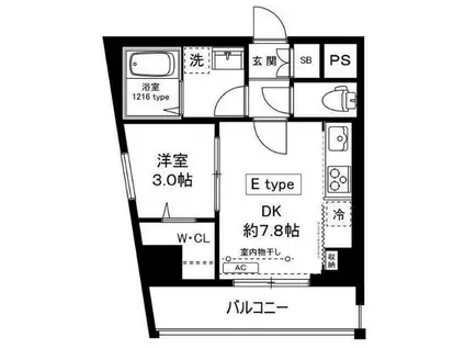 MILEBEL CHITOSEDAI(1DK/2階)の間取り写真