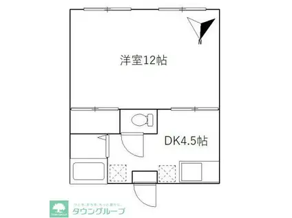 ハイツセキスイA(1DK/1階)の間取り写真