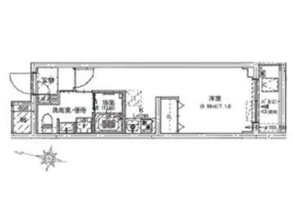 クリアル プレミア目黒 CREAL PREMIER目黒(ワンルーム/1階)の間取り写真