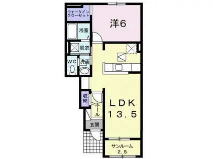 ゼオライト(1LDK/1階)の間取り写真
