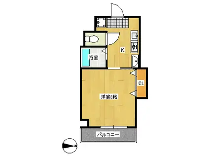 京OHBU(1K/4階)の間取り写真