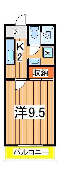 ジュネス亜梨(1K/1階)の間取り写真
