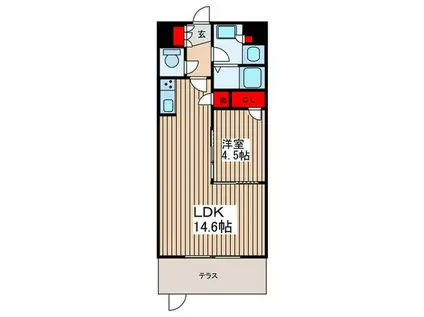 TSレジデンス東川口(1LDK/1階)の間取り写真