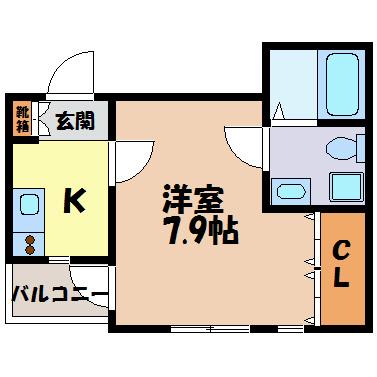 PRIME II(1K/2階)の間取り写真