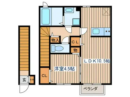 ROUTE48(1LDK/2階)の間取り写真