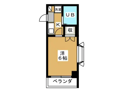 プレジデントハイムII(1K/2階)の間取り写真