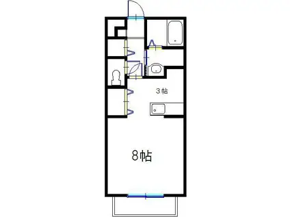 エミネンス堂本(1K/2階)の間取り写真