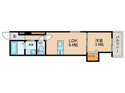 グレースメゾン泉佐野II(1LDK/3階)の間取り写真