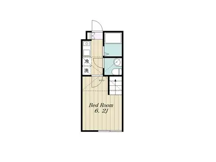 メゾンスーリール弐番館(1K/1階)の間取り写真