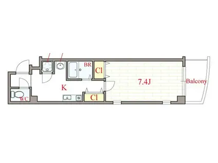 MARION KITAHORIE ANNEX(1K/5階)の間取り写真