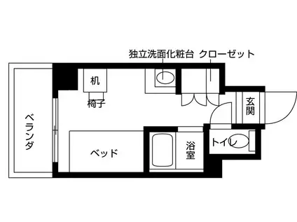 エコールヴィレ赤羽志茂(ワンルーム/1階)の間取り写真