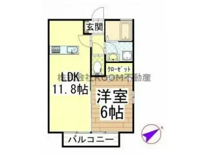 アルカディア・AI(1LDK/1階)の間取り写真