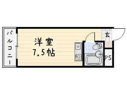 シティハイツVIP(ワンルーム/2階)の間取り写真