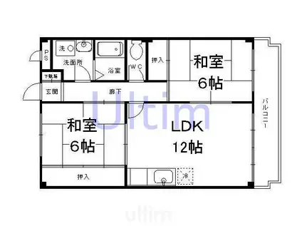 マリッチ赤池(2LDK/1階)の間取り写真