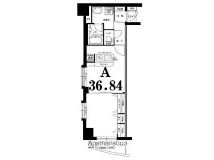 グリフィン横浜東口弐番館(1DK/3階)の間取り写真