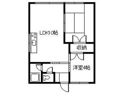 吉崎コーポ(2LDK/2階)の間取り写真