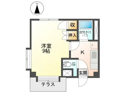 サン・シャトー国分Y(1K/1階)の間取り写真