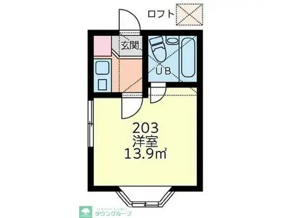 ネオプラザ三ッ沢(ワンルーム/2階)の間取り写真