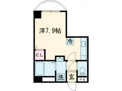 Rコート長崎(ワンルーム/2階)の間取り写真