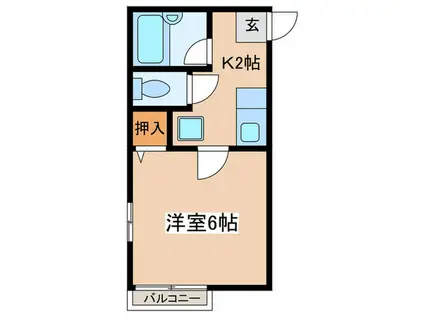 アネックスOK(1K/2階)の間取り写真