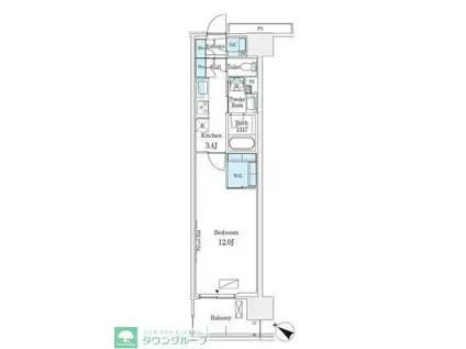 ロイヤルパークス有明(1LDK/12階)の間取り写真