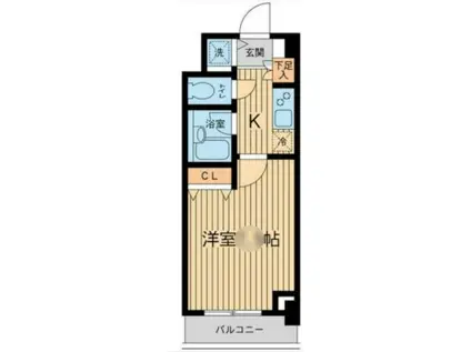 JC西馬込(1K/3階)の間取り写真