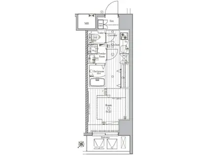 メイクスデザイン川崎(1K/10階)の間取り写真